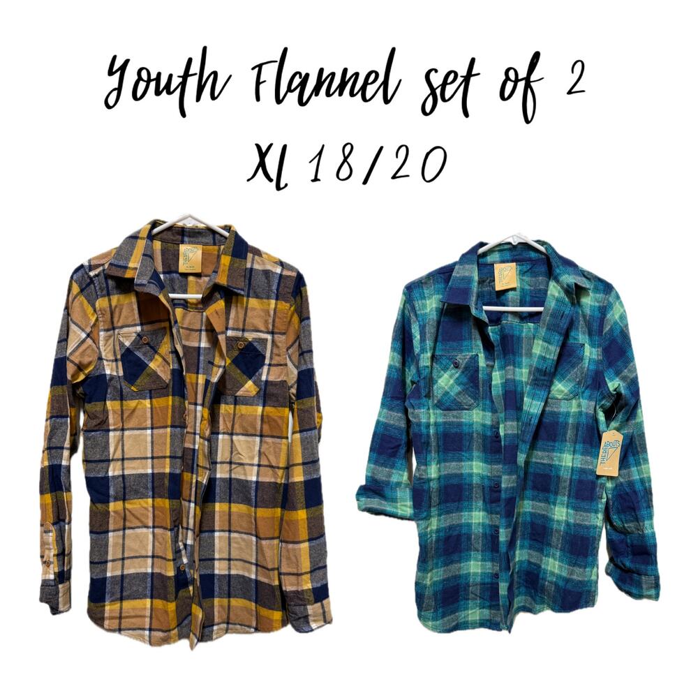NWT Thereabouts Youth Flannel Set of 2 Size XL 18/20